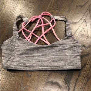 Size 2 grey and orange lulu sports bra
